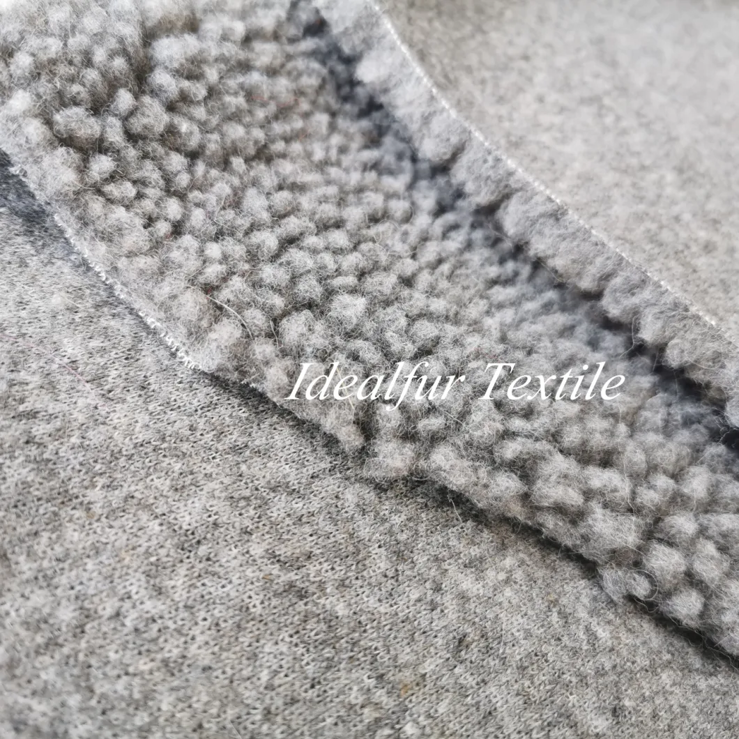 Grey Grainy Imitation Sherpa Faux Fur